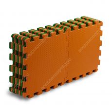 Мягкий пол универсальный, 25*25(см), толщина 1см, оранжево-зеленый