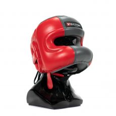 Бамперный шлем Vector Boxing Face Bumper L (57 - 59) красный FLEX