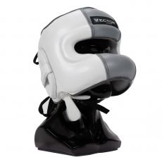 Бамперный шлем Vector Boxing Face Bumper S (53 - 55) бело-серый