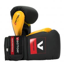 Универсальные тренировочные перчатки Vector Boxing Flex, Black/Yellow 10 oz