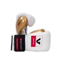 Универсальные тренировочные перчатки Vector Boxing Flex, White/Gold 12 oz