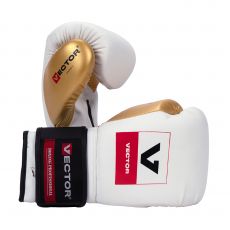 Универсальные тренировочные перчатки Vector Boxing Flex, White/Gold 10 oz