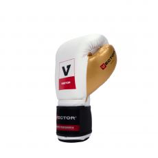 Универсальные тренировочные перчатки Vector Boxing Flex, White/Gold 14 oz