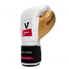 Универсальные тренировочные перчатки Vector Boxing Flex, White/Gold 10 oz