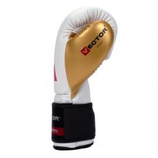 Универсальные тренировочные перчатки Vector Boxing Flex, White/Gold 10 oz