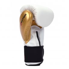 Универсальные тренировочные перчатки Vector Boxing Flex, White/Gold 10 oz
